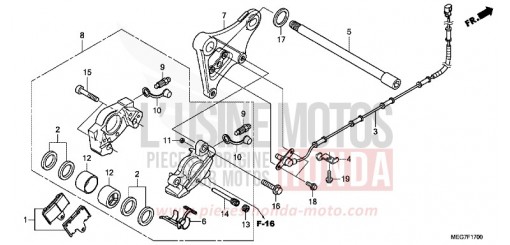 REAR BRAKE CALIPER VT750CSC de 2012